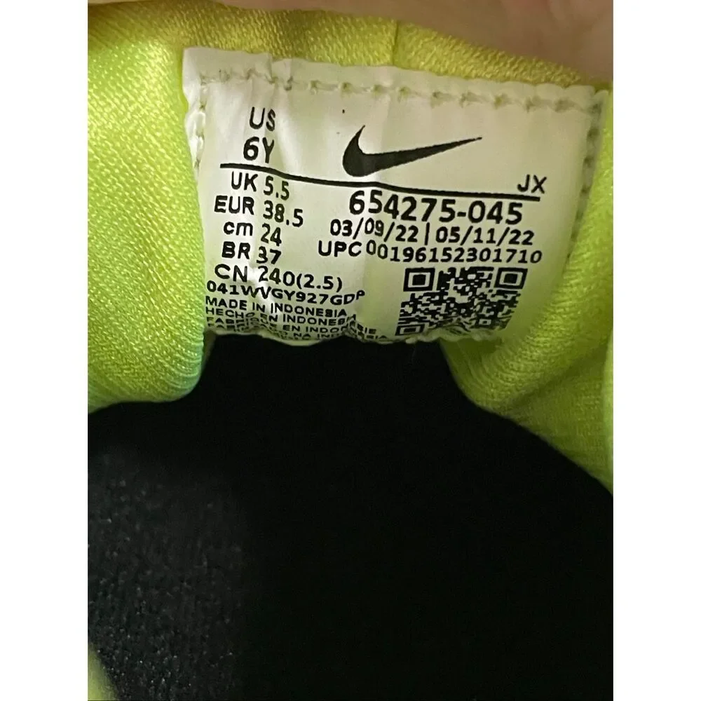 Nike Air Huarache Run White Volt Bright Spruce 654275-045 6Y